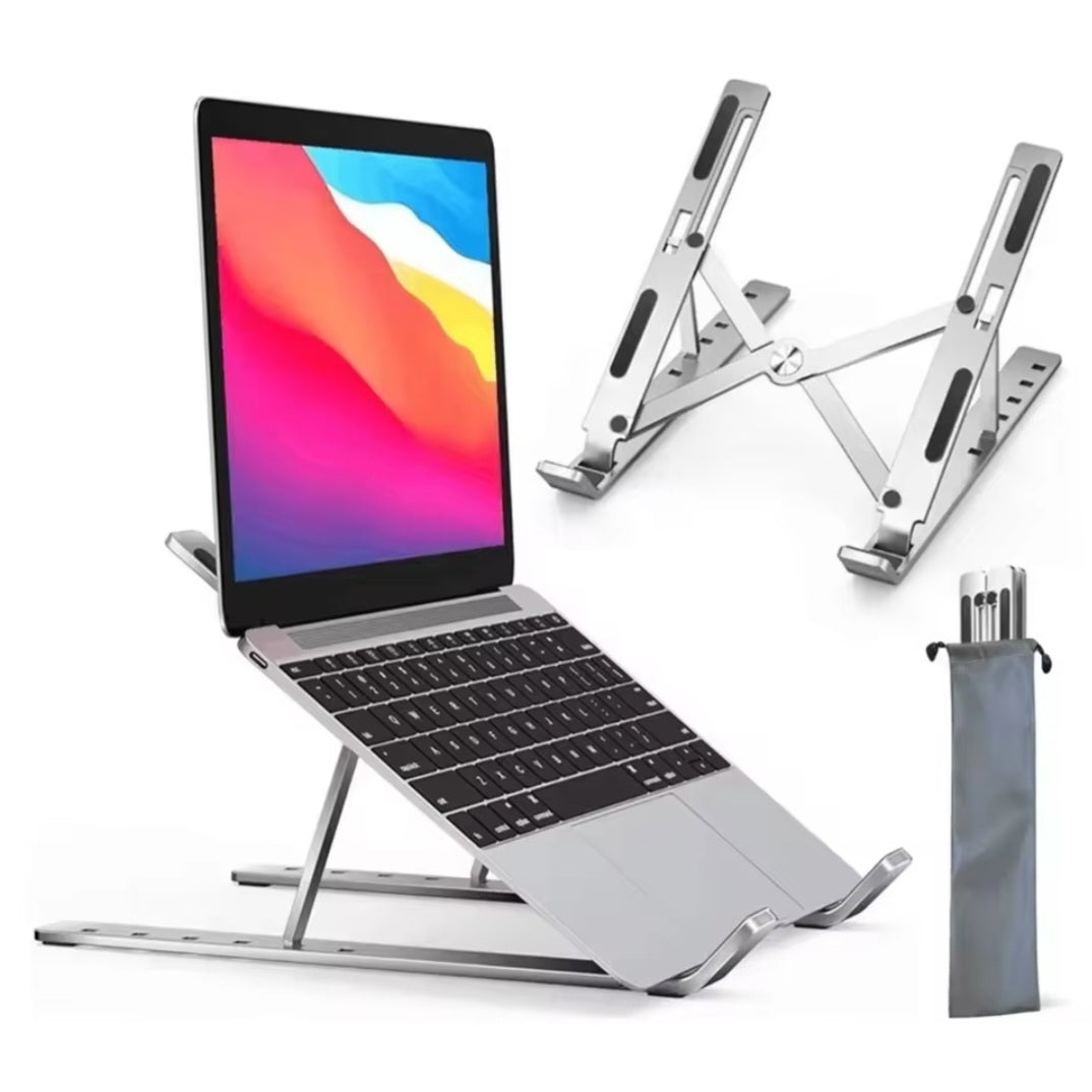 Soporte Plegable de Aluminio para Laptop y Tablet – Ajustable y Ergonómico